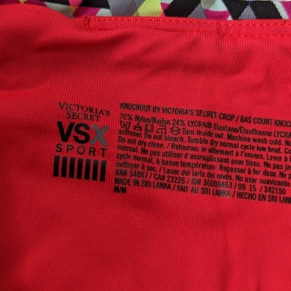 Victoria's Secret Sport Knockout Medium Cropped Pink Geometric Leggings - Picture 4 of 6